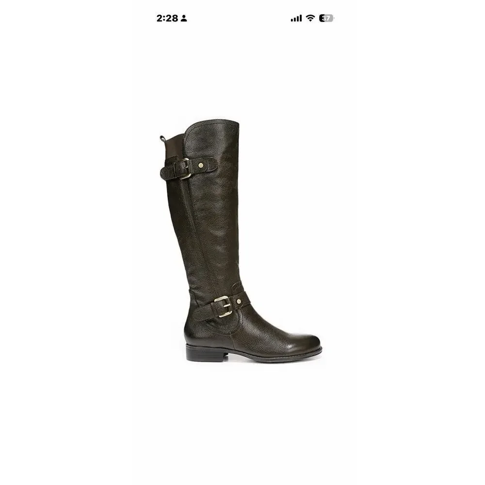 Naturalizer Jean Knee High Boots, Black Leather, Women's 7.5M New Without Tags